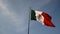 Mexican flag agitated in the wind,