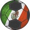 Mexican flag with soccer ball background