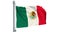 Mexican flag waving on white background, animation. 3D rendering