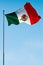 Mexican flag in wind with all colours and symbol