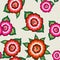 Mexican floral embroidery seamless pattern, colorful native flowers folk fashion design. Embroidered Traditional Textile Style