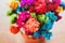 Mexican Flowers, colorful mexico, blue, red, yellow and green