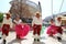 Mexican folklore dancers are dancing with passion in front of the Mexico pavilion at EXPO Milano 2015.
