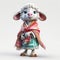 Mexican Folklore-inspired Cartoon Sheep Doll: Free High-resolution 3d Model