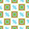 Mexican Folkloric tracery textile seamless pattern