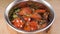 Mexican food. Clip. Beef Fajitas - Traditional dish of Mexico. Mexican food in iron plate