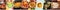 Mexican Food Collage. A panorama of various tex-mex dishes, Latin American cuisine banner
