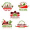 Mexican food cuisine restaurant vector icons set