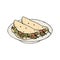 Mexican food fajita or burrito vector illustration