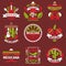 Mexican food grunge rubber vector stamps