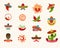 Mexican food icons, menu elements for restaurant