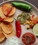 Mexican food ingredients on a plate