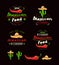 Mexican food labels, badges and design elements