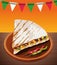 Mexican food poster with fajitas