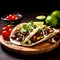 Mexican food Taco meat sauce tortilla vegetables