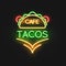Mexican food tacos cafe neon sign design