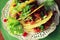 Mexican food - tacos with meat, lettuce