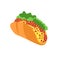 Mexican food tacos with vegetables, salad, cheese and tomatoes. vector