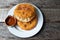 Mexican fried gorditas with chicharron