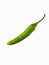 Mexican green jalapeno pepper on a white background. Levitation. Minimalism. There are no people in the photo. There is a place to
