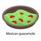 Mexican guacamole icon, isometric style