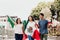 Mexican guys cheering Viva Mexico on independence day in Mexico