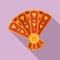 Mexican hand fan icon, flat style