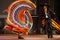 Mexican Hat Dance Couple Swinging Orange Dress