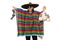 Mexican holding gun and money bag isolated on