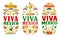Mexican holiday food banners, Viva Mexico fiesta