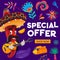 Mexican holiday special offer banner with mariachi