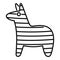 Mexican horse icon, outline style