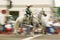 Mexican horseback riders trot along during the opening day parade down State Street of Old Spanish Days Fiesta held every August