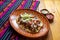 Mexican huarache of cecina beef