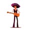 Mexican and Latin Music Band. Musician with guitar sign. Vector Illustration cartoon style.