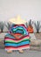 Mexican lazy man sit serape agave guitar