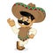 Mexican man cartoon leaning