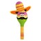 Mexican maraca with mustache and hat character