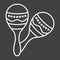 Mexican maracas line icon, music and instrument