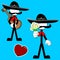 Mexican mariachi pictogram cartoon2