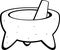 Mexican molcajete mortar and pestle black and white illustration