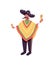 Mexican musician with maracas flat color vector faceless character