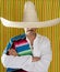 Mexican mustache man sombrero portrait shirt