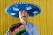 Mexican mustache man sombrero portrait shirt