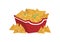 Mexican nacho chips in a box icon vector