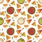 Mexican nacho seamless pattern.