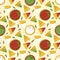 Mexican nacho seamless pattern.