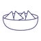 Mexican nachos bowl line style icon vector design