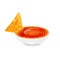Mexican nachos chips with salsa sauce, vector
