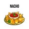 Mexican nachos, corn tortilla with salsa sauce